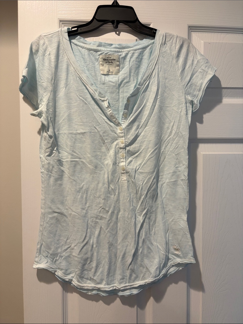 Abercrombie & Fitch Pale Blue Short Sleeve Henley